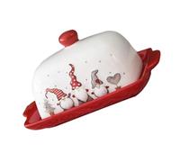 VOSAREA Beurrier Ménager en Céramique avec Couvercle, Style Noël Élégant | Boîte à Beurre Hermétique, Plateau de Service pour Fromage et Beurre, Entretien Facile, Présent ou Fête