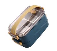 VOSAREA Boîte à Bento Isotherme en Acier Inoxydable 304 Compartiments Séparés, Design Simple, pour Bureau et École, Conteneur Alimentaire Portable et Pratique