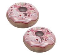 VOSAREA Boîte à Biscuits Métal en Fer-blanc de Beignet, Coffret de Bonbons Portable et Élégant, 2pcs pour Mariage ou Fête de Noël