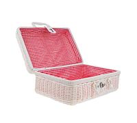 VOSAREA Boîte de Rangement Tissée la Main Style Rétro en Rotin Synthétique Couleur Doublure en Polyester, Grosse Capacité pour Organiser la Maison
