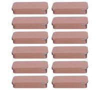 VOSAREA Boîte Métallique à Couvercle Coulissant 12 Pcs Rose-gold 60 X 34 X 11 Mm à Lèvres et Savonnette, Rangement Portable en Fer-blanc pour Cosmétiques et Soins des Lèvres
