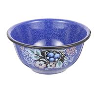VOSAREA Bol en Émail Bleu Rétro, Profond et Épais, pour Soupe et Nouilles | Usage Pratique au Quotidien, Style Vintage, Récipient Polyvalent, Convient aux Repas, Salade et Ramen