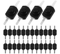 VOSAREA Bouton-poussoir Micro Verrouillable Noir 2 Broches, Mini Interrupteur Marche/arrêt pour Lampe Torche, Pack de 50 Pièces, Commutateur Industriel Solide en Métal et Abs, Usage