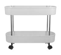 VOSAREA Chariot de Cuisine à roulettes Double Meuble de Rangement Mobile pour Salle de Bain Cuisine et Bureau Étagère Organisation Angle avec Grande Capacité Support Pratique