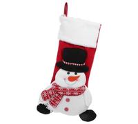 VOSAREA Chaussette de Noël Blanche en Polyester avec Motif 3D Amusant de Personnage Hivernal, Paquet Polyvalent pour Présents et Friandises à Suspendre Près Cheminée