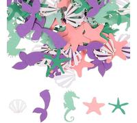 VOSAREA Confettis de Papier Sirène en Papier Coloré pour Décoration de Table, 100pcs Couleur Aléatoire pour Shower Nuptial et Célébration Océanique