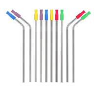 VOSAREA Embouts de Paille en Silicone Alimentaire Couleur Aléatoire Réutilisables 50pcs, Souples et Résistants Chaleur, Couvercles pour Pailles Réutilisables Cuisine