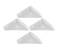 VOSAREA Équerres d'angle Triangulaires Supports Métalliques 4pcs Blanc Renfort Léger et Solide pour Meubles en Bois pour Table, Adaptées la Cuisine et Salon