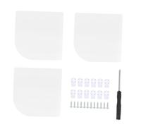 VOSAREA Étagère Murale d'angle 3 Pièces Organisateur De Coin pour Cuisine Chambre Salle De Bain Et Bureau Rangement Mural Flottant avec 12 Vis 12 Clous sans Trace Et Tournevis