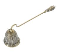 VOSAREA Éteignoir à Mèche Bougie Vintage Or, Long Manche, Alliage de Zinc | Rhinestone Décoratif, Tête Créative, Réutilisable, pour Chandelles Parfumées et Dîner, Réduit la Fumée