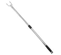 VOSAREA Fourchette à Linge Perche Extensible Cintre pour Corde à Linge Crochet à Vêtements Perche Télescopique Accessoire De Corde à Linge Télescopique Black Acier Inoxydable