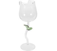 VOSAREA Gobelet à Fleurs de Rose en Verre, Verre à Vin Rouge Ambiance Noël | Silhouette de Fleur Décorative, Tige Longue, Corps Transparent, Convient au Whisky, au Thé, aux Cocktails et Dîners