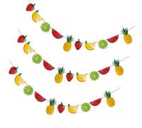 VOSAREA Guirlande Fanion Extérieur Thème Fruits Scintillants pour Décoration Fête Tropicale, Anniversaire, Matériau Léger et Résistant, pour Jardin et Piscine