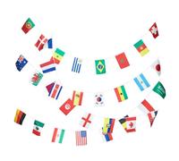 VOSAREA Guirlande Suspendue Facile à Accrocher Coupe Monde en Polyester, Drapeau de Chaîne Décoratif pour Jardin et Murs pour Décoration Intérieure et Extérieure