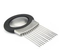 VOSAREA Hachoir Porte-oignons pour Trancher Uniformément en Acier Inoxydable Fourche Ovale pour Concombres et Œufs Durs Cuisine, Adapté aux Gauchers et Droitiers
