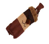 VOSAREA Housse de Bouteille de Vin Douce et Facile à Installer en Polyester Marron Motif Cerf pour Décoration de Fête de Noël ou Table Nouvel an