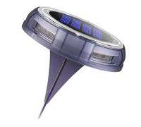 VOSAREA Lampe de Paysage Solaire à Prise de Terre Lampe Solaire 8 LED Noir, Abs, 800 Mah, Ip65, pour Jardin et Pelouse, Éclairage Extérieur Étanche à Conversion Photoélectrique Élevée