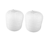 VOSAREA Lot de 2 Lanternes en Papier Blanches Pliables, Décoration Élégante et Minimaliste pour Fêtes d'anniversaire, Rangement Compact en Métal et Papier