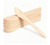 VOSAREA Lot de 20 Couteaux à Beurre en Bois Beige, Ustensiles Cuisine Faciles à Entretenir Découpe Cercle de Pâte, pour Tartiner et Farcir Raviolis