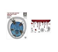 VOSAREA Lot De Stickers Toilette Araignée Halloween Effrayant Décoration Autocollants Taches Salle Bain