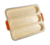 VOSAREA Moule Silicone Blanc 3 Fentes Surface Antiadhésive et Facile à Nettoyer pour Cuisson de Baguettes Françaises Four
