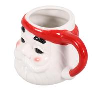 VOSAREA Mug de Noël en Céramique Rouge 450ml Design Père Noël Adorable pour Boissons Chaudes, Saison des Fêtes Soirée Cosy