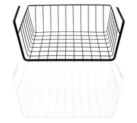 VOSAREA Organisateur Cuisine en Fer sans Perforation 2pcs, Étagère Suspendue Extensible pour Rangement Gain de Place sous Évier ou Bureau