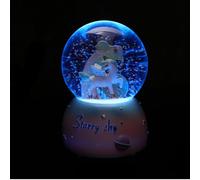 VOSAREA Ornement Boule de Cristal Licorne Boîte à Musique, Décoration Lumineuse de Bureau en Résine et Verre, Lampe de Nuit pour Chambre ou Bureau