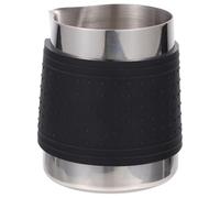 VOSAREA Pichet Résistant Chaleur et Antichoc en Acier Inoxydable 350ml à Mousser le Lait Manche en Silicone pour Préparation de Café Latte Art