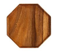VOSAREA Plateau de Service en Bois Octogonal Marron Ponçage Lisse, Polyvalent pour Bars et Hôtels, pour Présentation de Pains et Collations