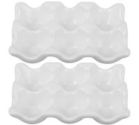 VOSAREA Porte-œufs Design Multifonctionnel pour Réfrigérateur Cuisine en Céramique Blanc Facile à Nettoyer, Panier de Rangement Pratique pour Œufs