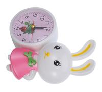 VOSAREA Réveil Silencieux Horloge Ronde pour Garçon et Filles de Lapin Mignon en Plastique, pour Table de Chevet et Chambre D'garçon et Filles
