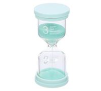 VOSAREA Sablier Minuteur Décoratif en Verre et PVC Léger Réutilisable Couvercle Vert Clair pour Bureau et Cadeau, Design Élégant et Forme Simple, Outil de Chronométrage Pratique