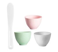 VOSAREA Set Bol Mélangeur en Silicone Réutilisable avec Spatule pour Masque Facial, Matériau Sûr et Facile à Nettoyer, pour Usage à Domicile Institut de Beauté