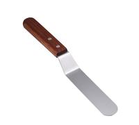 VOSAREA Spatule à Beurre Surface Lisse et Résistante en Acier Inoxydable et Manche en Bois Rouge de 15cm pour Pâtisserie et Glaçage de Gâteaux