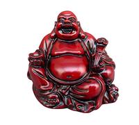VOSAREA Statue du Bouddha Rieur Maitreya en Résine, Ornement Décoratif pour Maison et Bureau, Apporte Énergie Positive et Bénédictions Joyeuses
