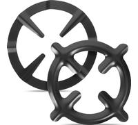 VOSAREA Support pour Cuisinière à Gaz en Acier Inoxydable Noir, 2 Pièces, Accessoire Cuisine Pratique pour Équilibrer Petites Casseroles et Poêles, Facile à Installer Cuisine