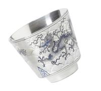VOSAREA Tasse à Thé Vintage Chinoise 45ml en Argenté pour Dégustation | Style Classique et Chic, Pièce Décorative, pour Bureau, Maison et Salon de Thé
