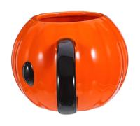 VOSAREA Tasse en Céramique Forme Citrouille Orange 300ml Résistante Haute Température Décoration Halloween pour Repas et Fête