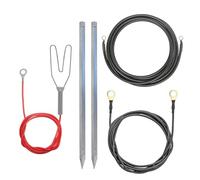 VOSS.farming Set de raccordement pour électrificateur - 2 piquets de Mise à Terre + câble de raccordement clôture + câble de raccordement Mise à Terre + câble de Connexion 3 m