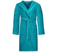 Vossen - Robe de chambre « Texas » pour hommes/femmes, unie, avec capuche LT5024 (M) (bleu lagon)