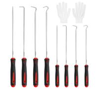 VOSSOT 8 Pcs Kit D'outils Crochets, Crochet kit Crochet Outils et Tournevis Mécanique de Précision Pics et Crochets de Précision Outil à Dégarnir l’Habillage de Porte Extracteur Joint Joint Torique