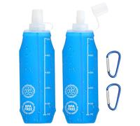 VOSSOT Gourde Souple Pliable 500ml x2 avec Mousqueton - Flasque Running Légère BPA-Free et Anti-Fuite - Idéale pour la Course, la Randonnée, le VTT, le Trail et les Activités de Plein Air
