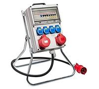 VOTHA® Distributeur sur pied en plastique KÖLN, avec interrupteur FI, entrée CEE 32 A, 400 V, prise 230 V~ 4, CEE 16 A, 400 V~ 1, CEE 32 A, 400 V~ 1, LS 16 A, 1 pôle, C 4, LS 16 A, 3 broches, C 1