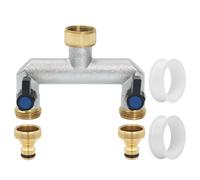 Votoko Robinet Distributeur 2 Voies, Adaptateur de Tuyau D'arrosage 3/4, Distributeur D'eau à 2 Voies de avec à Boisseau Sphérique, Vanne 2 Voies Distributeu D'eau Les systèmes d'irrigation