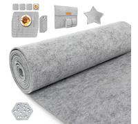 Votoko Rouleau de Feutre, 30 cm x 300 cm x 3 mm Tissu en Feutre, Feutrine au Mètre, Feutrine Rouleau Doublure de Boîte à Bijoux DIY Sacs en Feutre Cousus, Sac de Crayon, Tapis de Table, Gris Clair