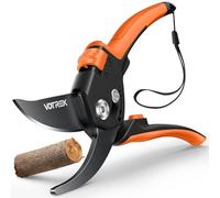 VOTREK® Sécateur de Jardin Bypass à Poignée Réglable pour Mains Fragiles | Lame SK5, Ressort Protégé, Secateur Pro 21,5 cm, Ciseaux de Jardinage pour Rosiers, Arbustes et Fruitiers, Ébrancheurs