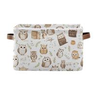 voucong Paniers de rangement légers en forme de chouette rayée de dessin animé, pliables et imperméables, en tissu durable avec poignée robuste, extra large pour drap