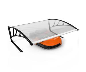 VOUNOT® Abri Garage pour Robot Tondeuse 105x80x46cm Toit Rigide Transparent | Pieds en Métal, Protection contre les UV et les Intempéries, Fixation au Sol avec Piquets, pour Jardin et Pelouse