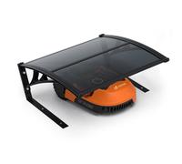 VOUNOT® Abri Garage pour Robot Tondeuse 82x80x46cm Renfort Aluminium Gris | Pieds en Métal, Toit Rigide, Protection UV et contre les Intempéries, Fixation au Sol avec Piquets, pour Jardin et Pelouse